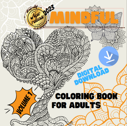 Mindful Coloring Book for Adults content – Digital Download