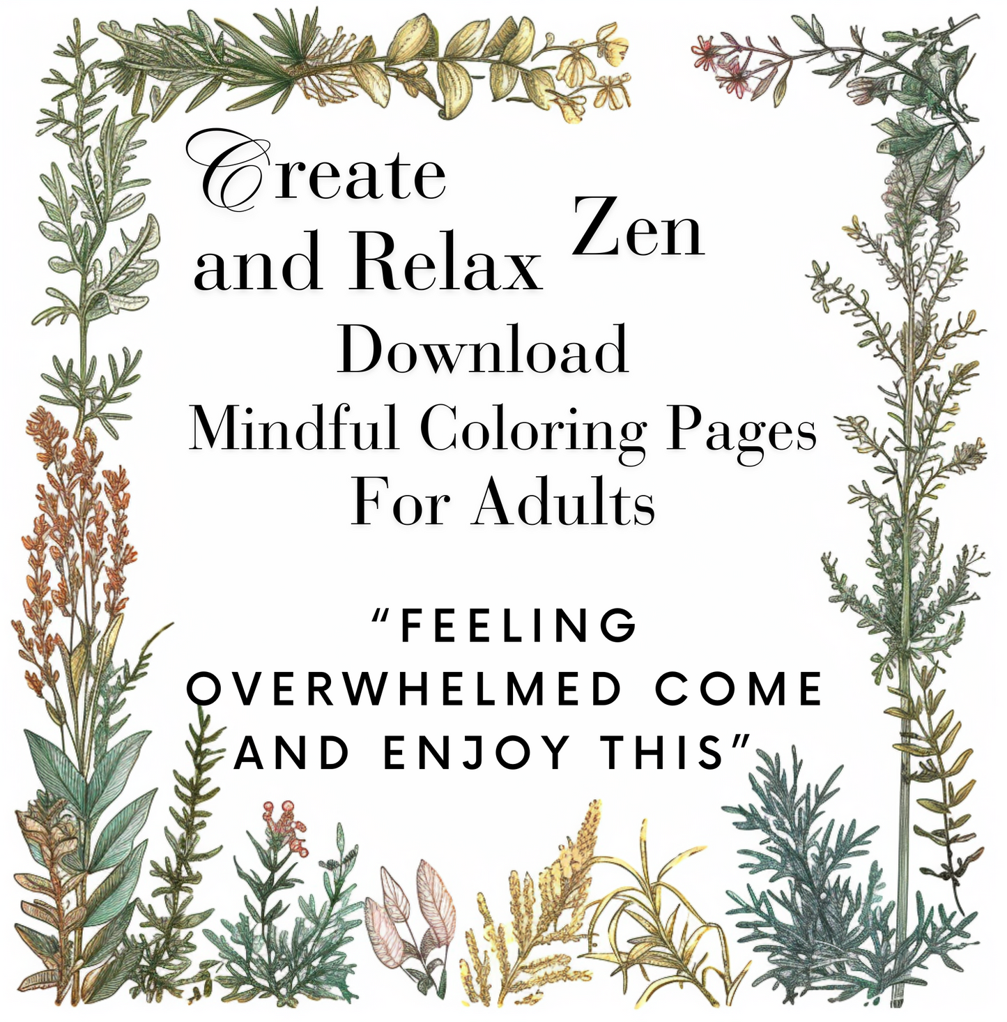 Zen and Play 101 pages Volume 2 Printable Coloring Book (Digitale Download)